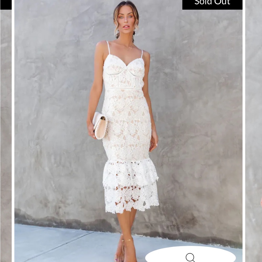 White midi dress